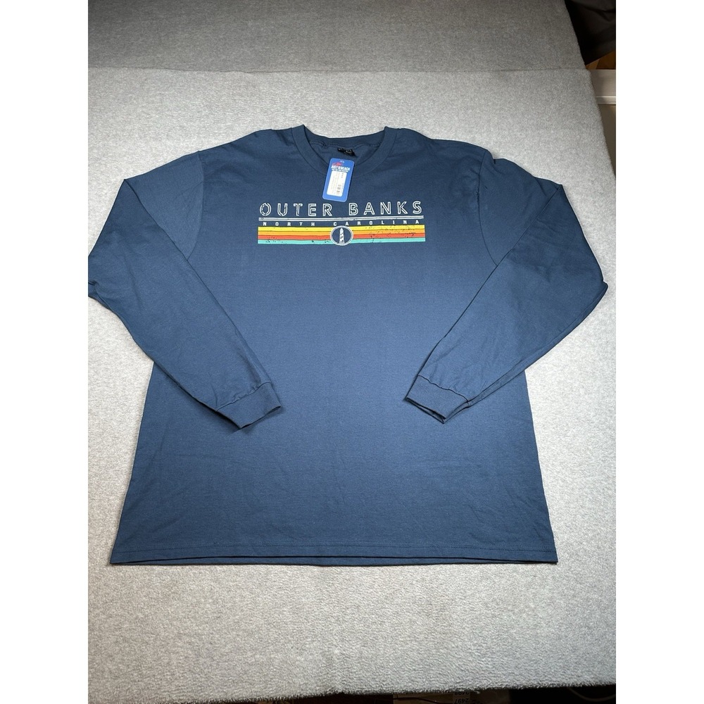 Prairie Mountain Outer Banks NC XXL Long Sleeve Tee Vintage Tourist 100% Cotton